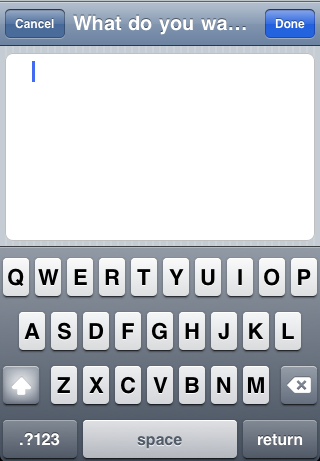 UITextView pantalla-iphone-teclado_UITextView similar a un UITextField