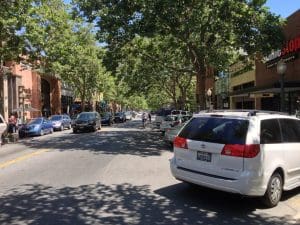 University Avenue, Palo Alto downtown, California.