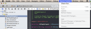 Nuevo menú para el control de versiones en Xcode 5