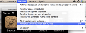 Sincronizar con iCloud desde el simulador
