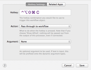 Desarrollo de workflows en Alfred App por @sarofr 3 Hotkey