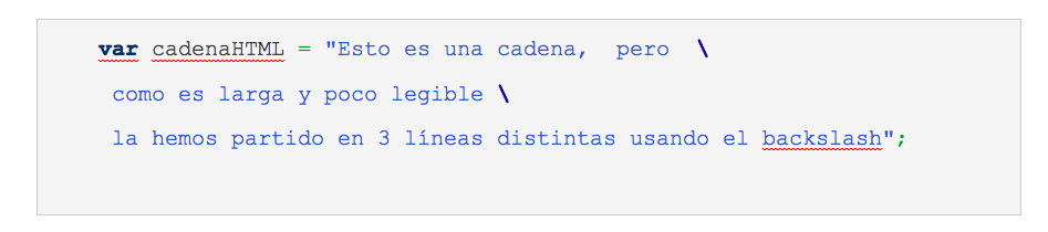 Descubre los Template Literals de ES6 (JavaScript) 2 cadena_html_Backlash