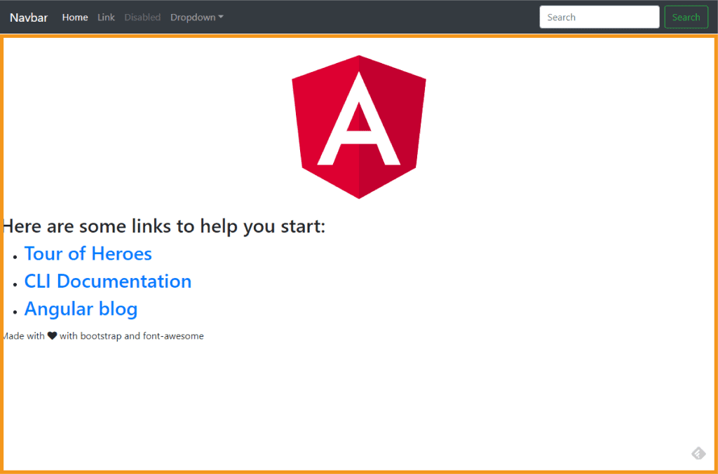 pasar una plantilla en Bootstrap a Angular