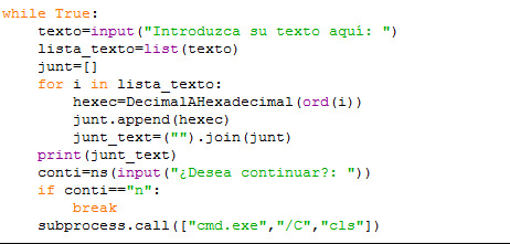 convertir decimal a hexadecimal con Python