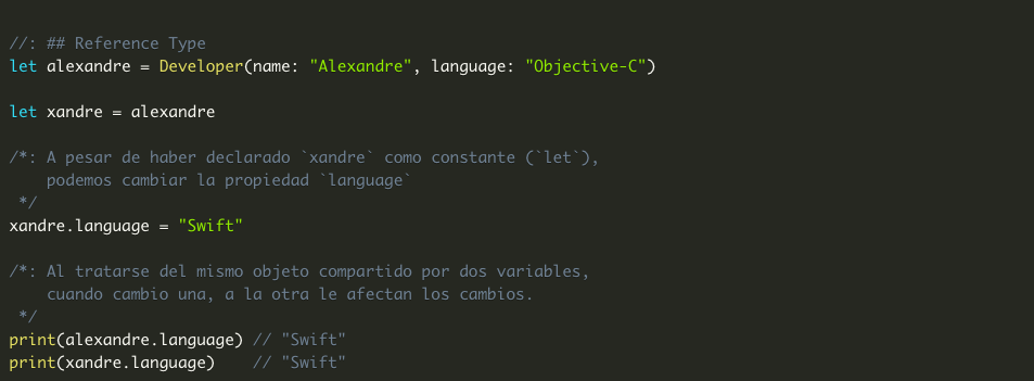diferencias entre un Struct y una Class en Swift