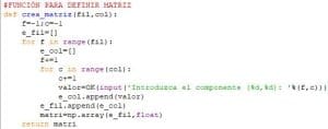 calculadora de matrices con numpy