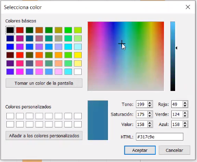 ¿Cómo usar las paletas de color en Tableau? 6 Pantalla de selección de color en Tableau.