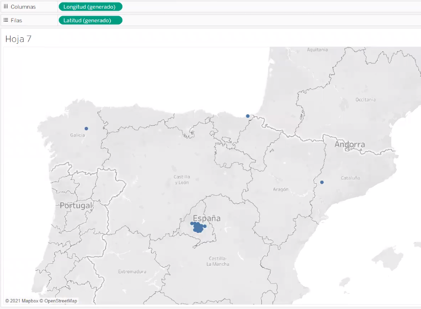 ¿Qué es el Mapeo geográfico de datos en Tableau? 2 Mapa de España como ejemplo de visualización.
