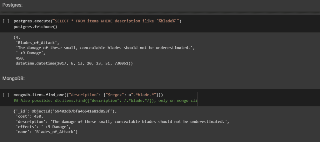 Query en bases de datos SQL y NoSQL