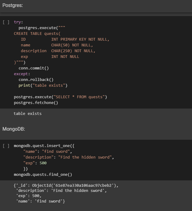 Query en bases de datos SQL y NoSQL