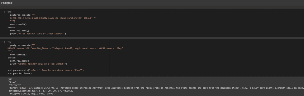 Insertar datos en Postgres y MongoDB 6 Postgres y MongoDB