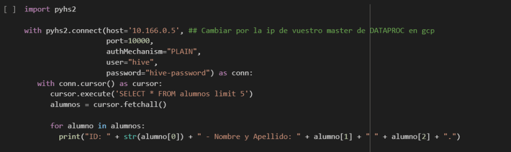DataProc con GCloud