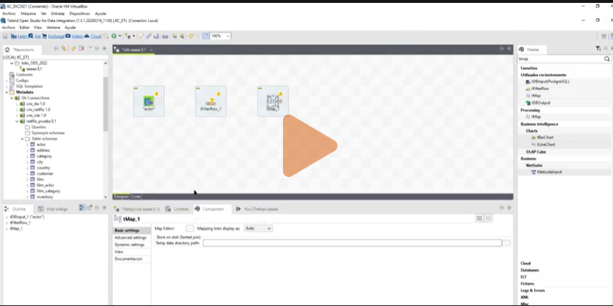 Configurar la vista de edición en Talend Open Studio 1 vista de edición en Talend Open Studio