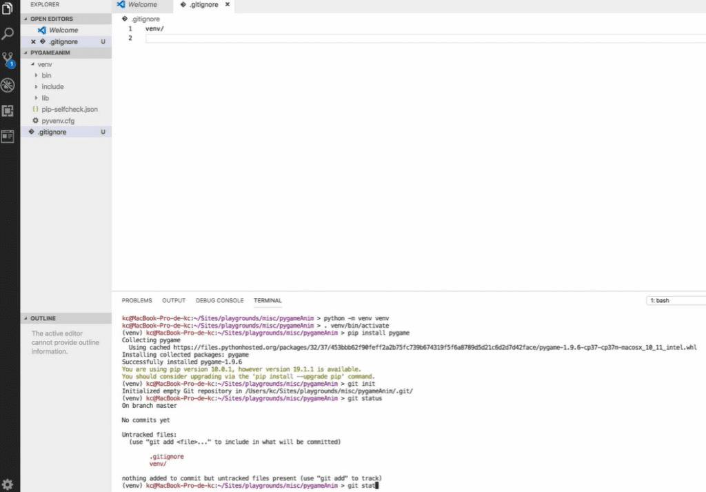 Creación de clase: clase corredor en Pygame 1 Clase corredor en Pygame: VSC
