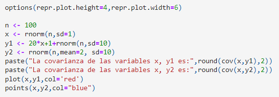 ¿Cuáles son las relaciones entre variables en estadística Big Data? 6 R se calcula con la función cov(x,y)