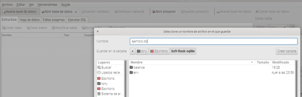  tabla de movimientos en sqlite browser