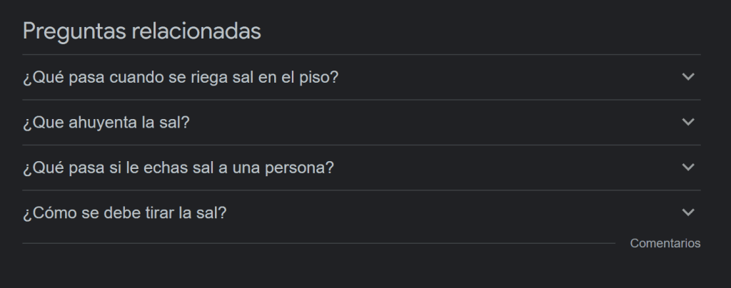 ejemplo de preguntas relacionadas