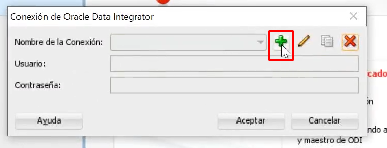 Repositorio de conexión en ODI: paso 1
