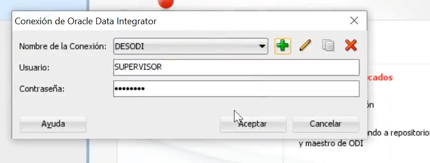 Repositorio de conexión en ODI: paso 4
