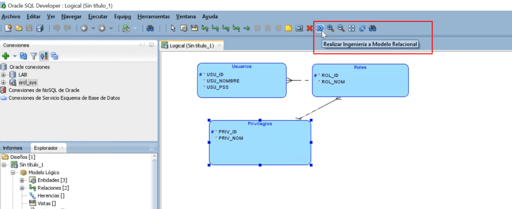 Generar el modelo relacional desde Data Modeler 2 generar el modelo relacional,modelo relacional desde Data Modeler