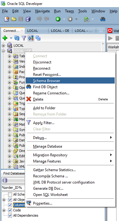 ¿Qué es Oracle SQL Developer? 2 schema browser step by step