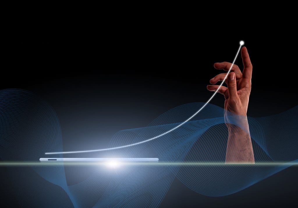 Transformación digital y Big Data 4 smartphone línea mano