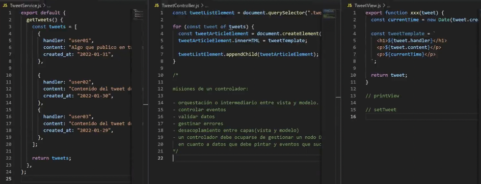 Cómo ejecutar el patrón modelo vista controlador 1 Imagen del código antes de ejecutar el patrón modelo vista controlador