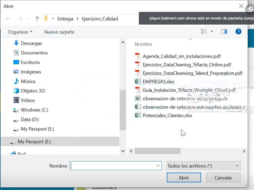 Añadir un Dataset en Talend 2 dataset en Talend: paso 2