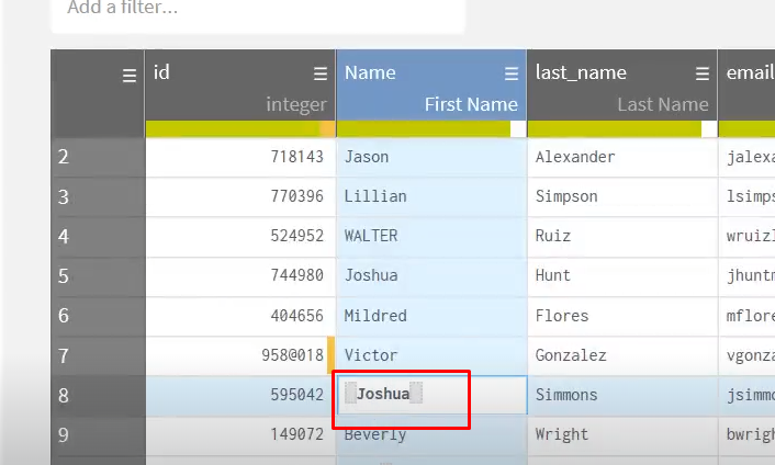 depurar información en Talend: paso 7