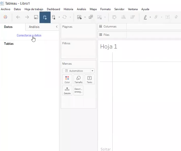 ¿Cómo conectar fuentes de datos en Tableau? 1 conectarse a la fuente de datos