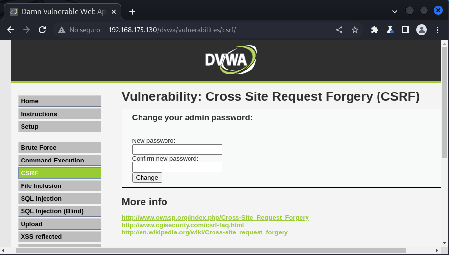 Tutorial de Cross-site Request Forgery 4 DVWA