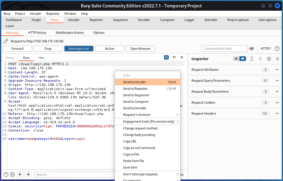 Ataque de fuerza bruta con Burp Suite 3 Ataque de fuerza bruta con Burp Suite