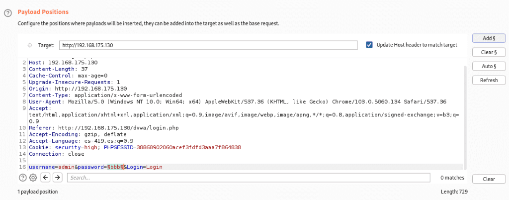 Ataque de fuerza bruta con Burp Suite 4 Ataque de fuerza bruta con Burp Suite