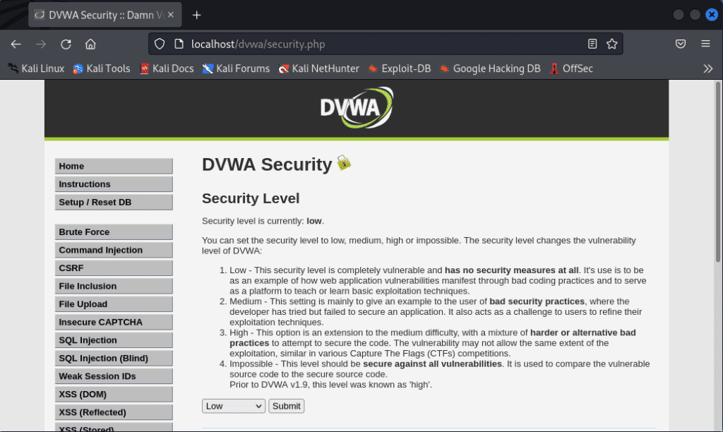 XSS persistente en DVWA 2 XSS persistente en DVWA