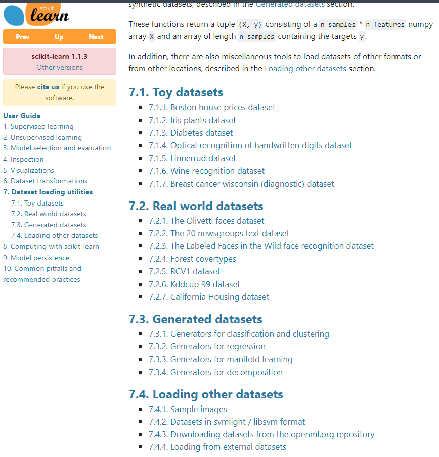 descargar datasets: scikit learn