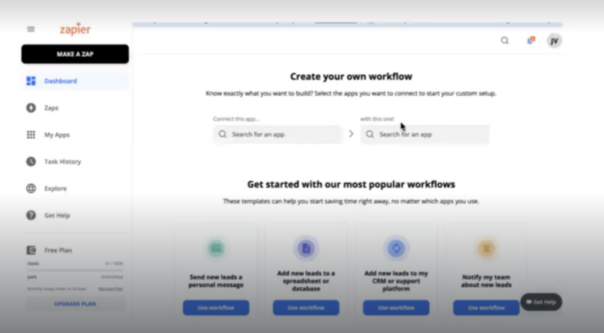 Funcionamiento de Zapier como ejemplo de onboarding en marketing 2 La página zapier como ejemplo de onboarding