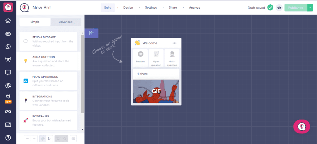 Cómo utilizar Landbot: interfaz gráfica y herramientas 2 Cómo utilizar Landbot