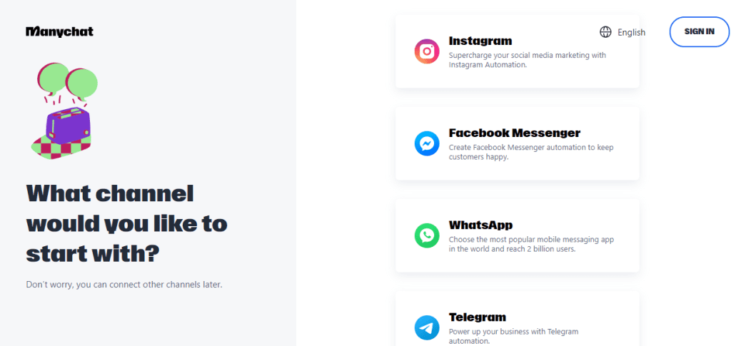 Cómo utilizar Manychat: interfaz gráfica y herramientas