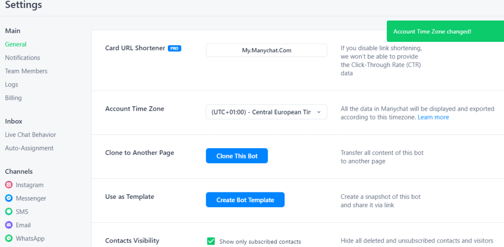 Cómo utilizar Manychat: interfaz gráfica y herramientas