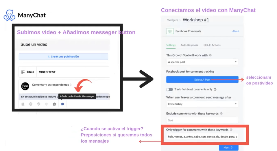 contactos en Manychat