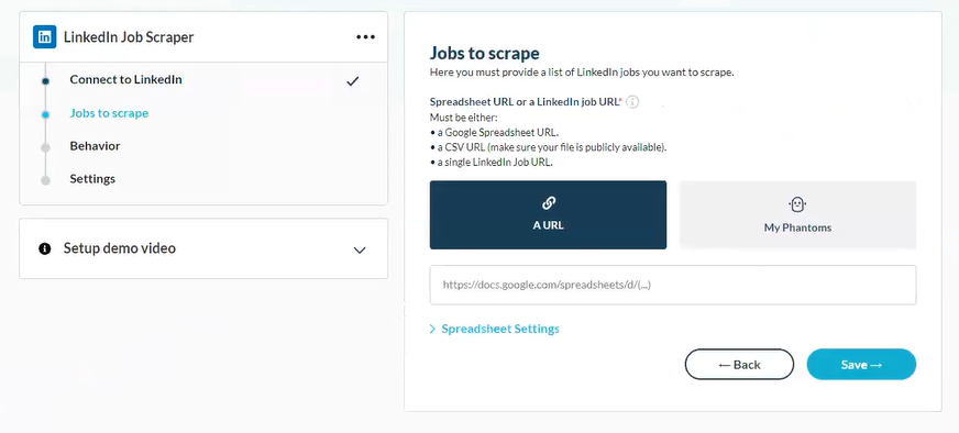 Cómo se hace scrap de ofertas laborales de LinkedIn con PhantomBuster 2 Cómo se hace scrap de ofertas laborales de LinkedIn con PhantomBuster