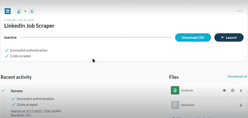 Cómo se hace scrap de ofertas laborales de LinkedIn con PhantomBuster 5 Cómo se hace scrap de ofertas laborales de LinkedIn con PhantomBuster