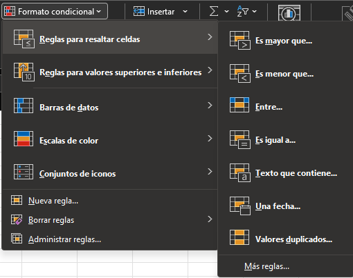 formatos de excel