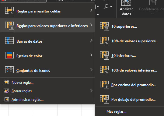 Formatos de Excel