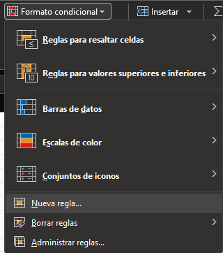6 reglas de formatos en Excel 1 6 reglas de formatos en Excel