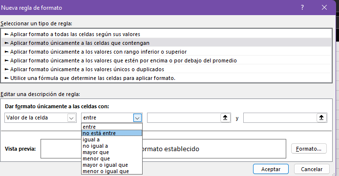 6 reglas de formatos en Excel 4 reglas de formatos en Excel