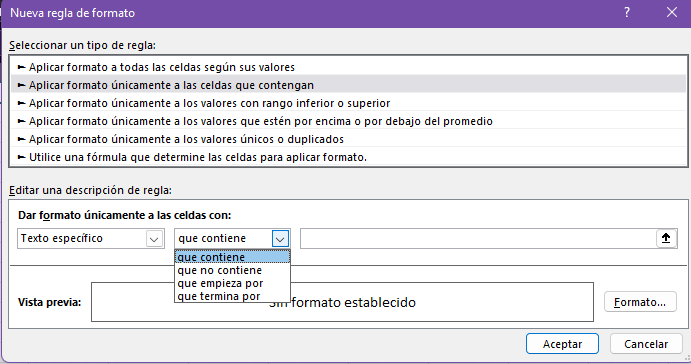 6 reglas de formatos en Excel 5 reglas de formatos en Excel
