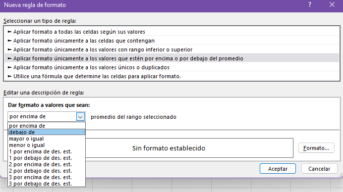 6 reglas de formatos en Excel 7 reglas de formatos en Excel