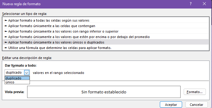 6 reglas de formatos en Excel 8 reglas de formatos en Excel